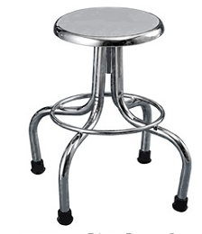 BANCO GIRATORIO CROMADO SIN RUEDAS