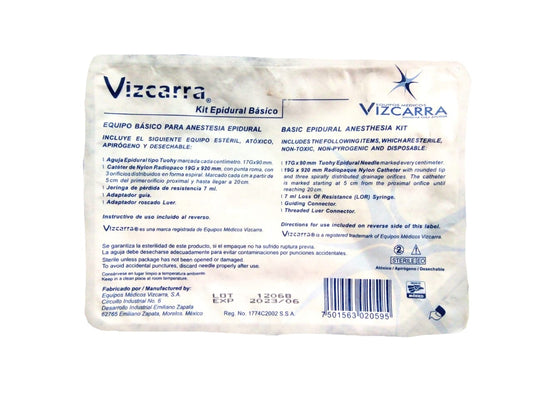 EQUIPO BÁSICO PARA ANESTESIA EPIDURAL