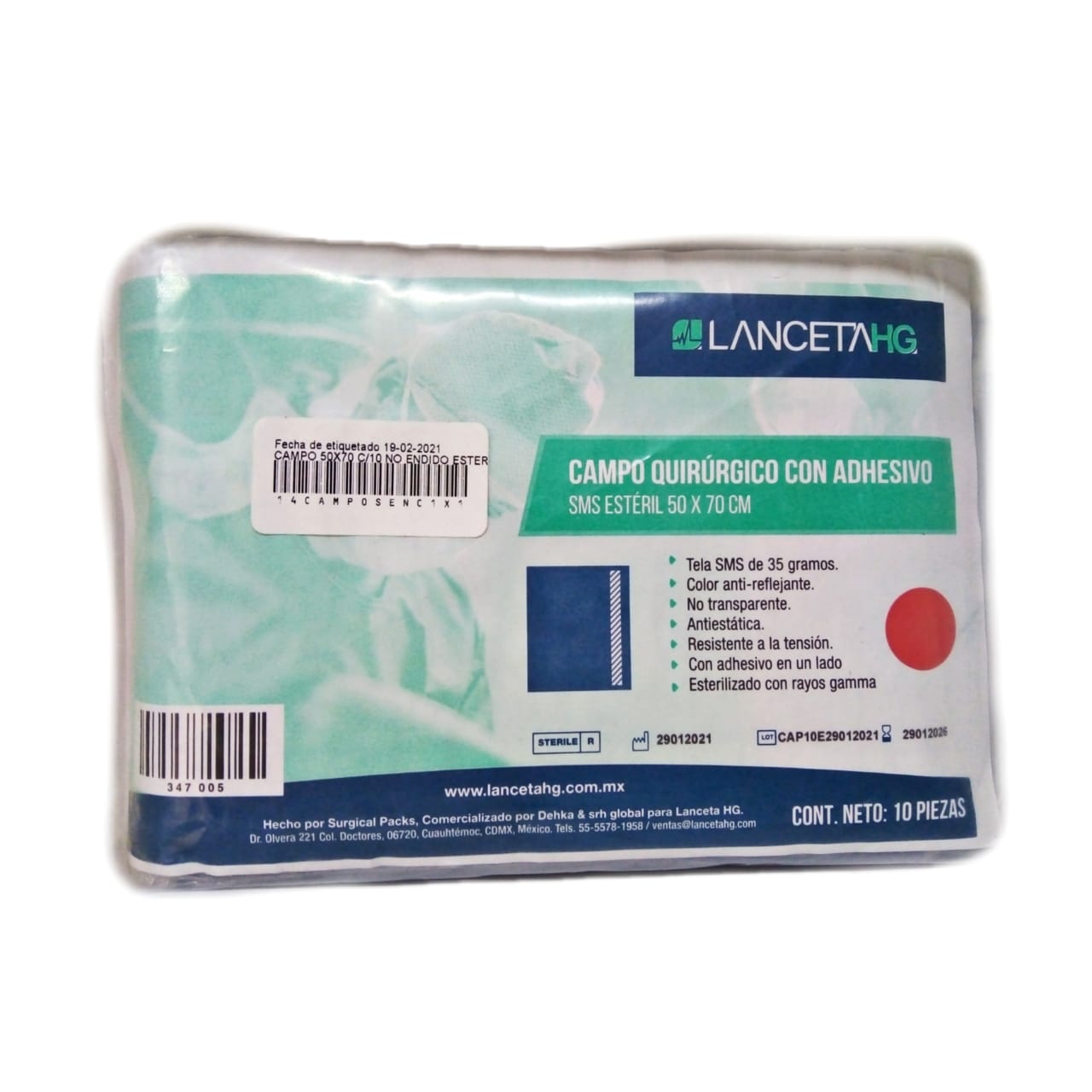 CAMPO QUIRURGICO CON ADHESIVO