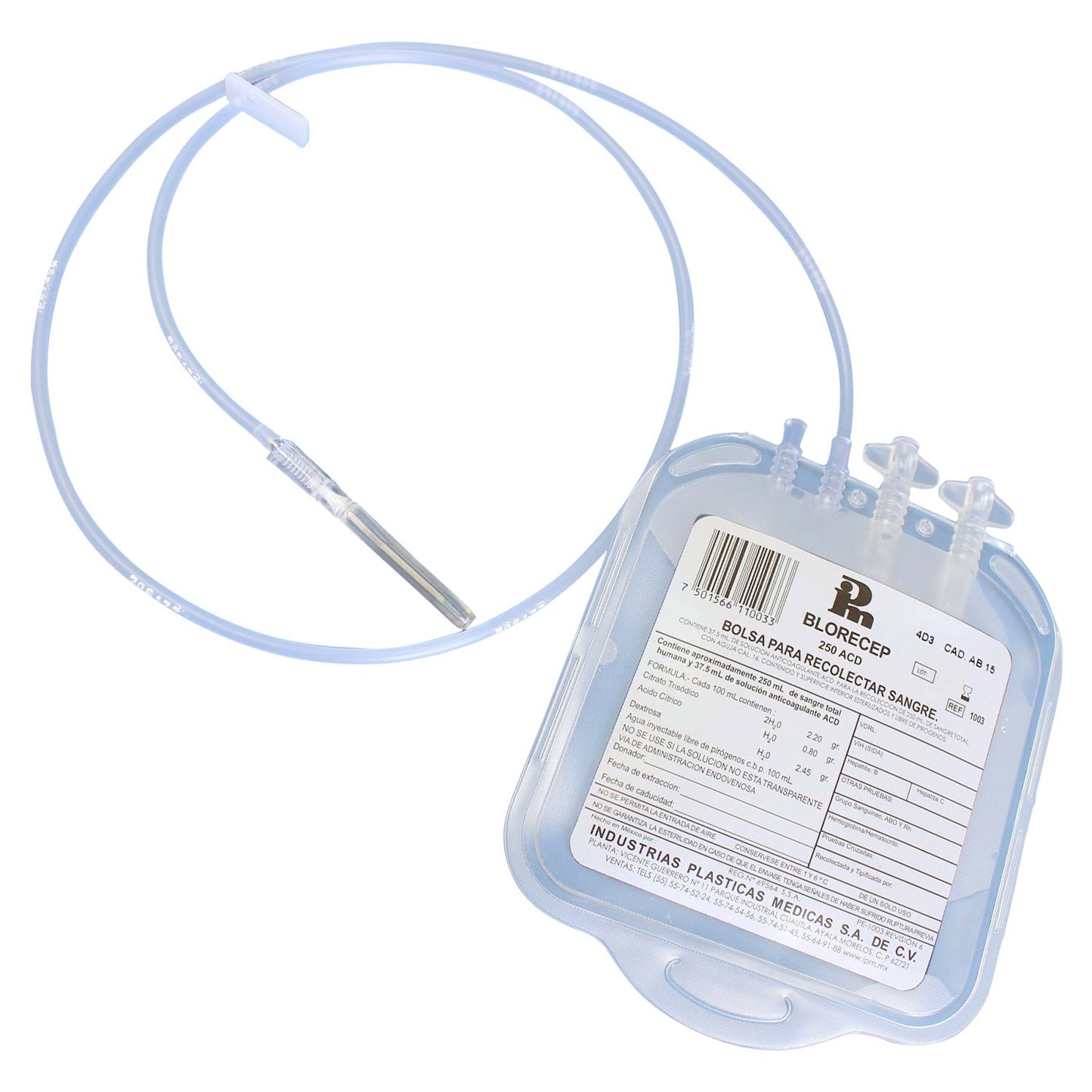 BOLSA PARA RECOLECTAR SANGRE