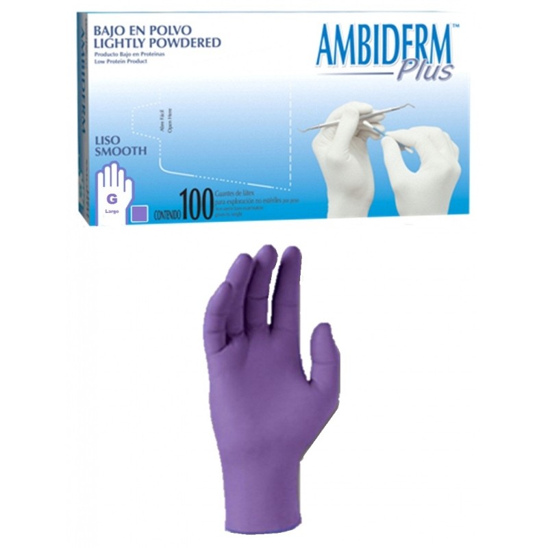 GUANTES DE LATEX AMBIDERM PLUS