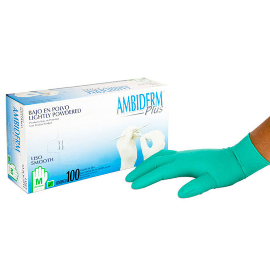 GUANTES DE LATEX AMBIDERM PLUS